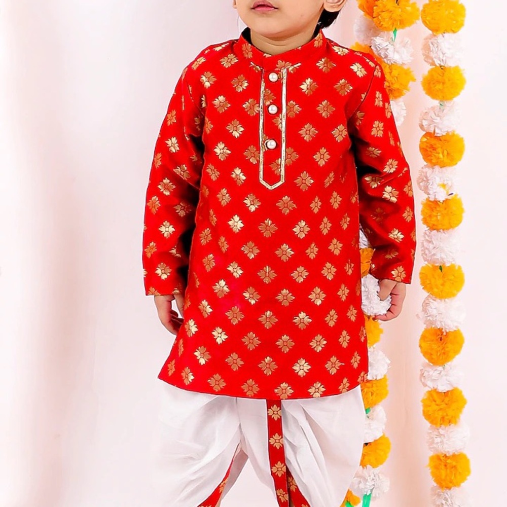 Indian / pakistani Little bansi red kids kurta